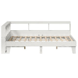 Lit bibliothèque sans matelas blanc 150x200 cm bois pin massif