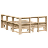 Lit bibliothèque sans matelas 140x200 cm bois massif de pin