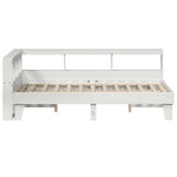 Lit bibliothèque sans matelas blanc 120x200 cm bois pin massif