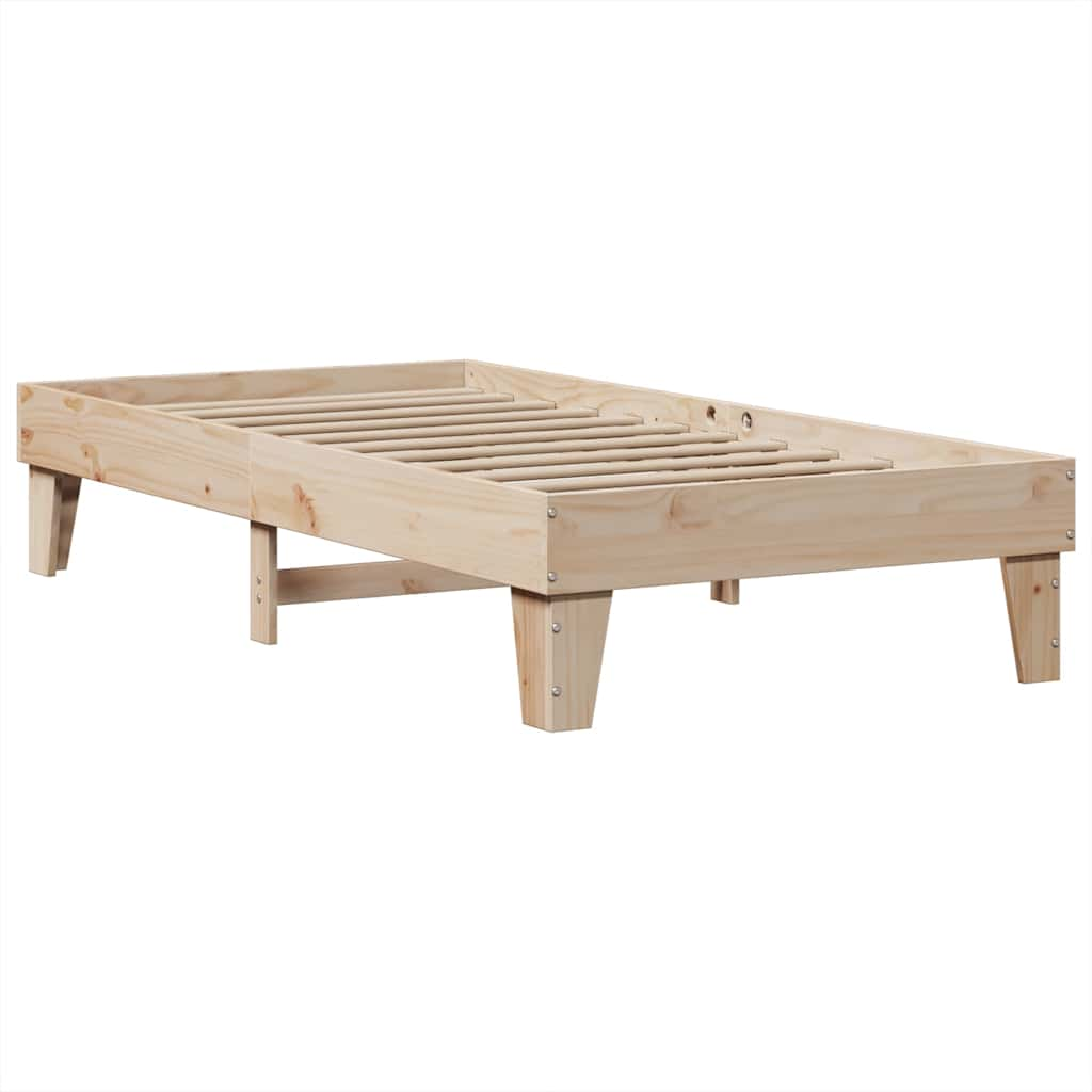 Lit bibliothèque sans matelas 100x200 cm bois massif de pin