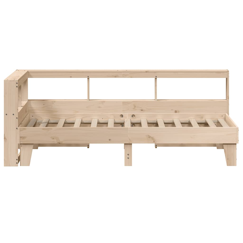 Lit bibliothèque sans matelas 90x200 cm bois de pin massif