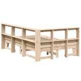 Lit bibliothèque sans matelas 140x190 cm bois de pin massif