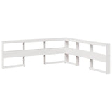 Lit bibliothèque sans matelas blanc 135x190 cm bois pin massif