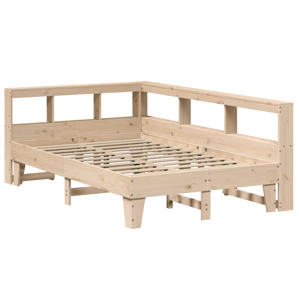 Lit bibliothèque sans matelas 120x190 cm bois de pin massif