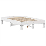 Lit bibliothèque sans matelas blanc 120x190 cm bois pin massif