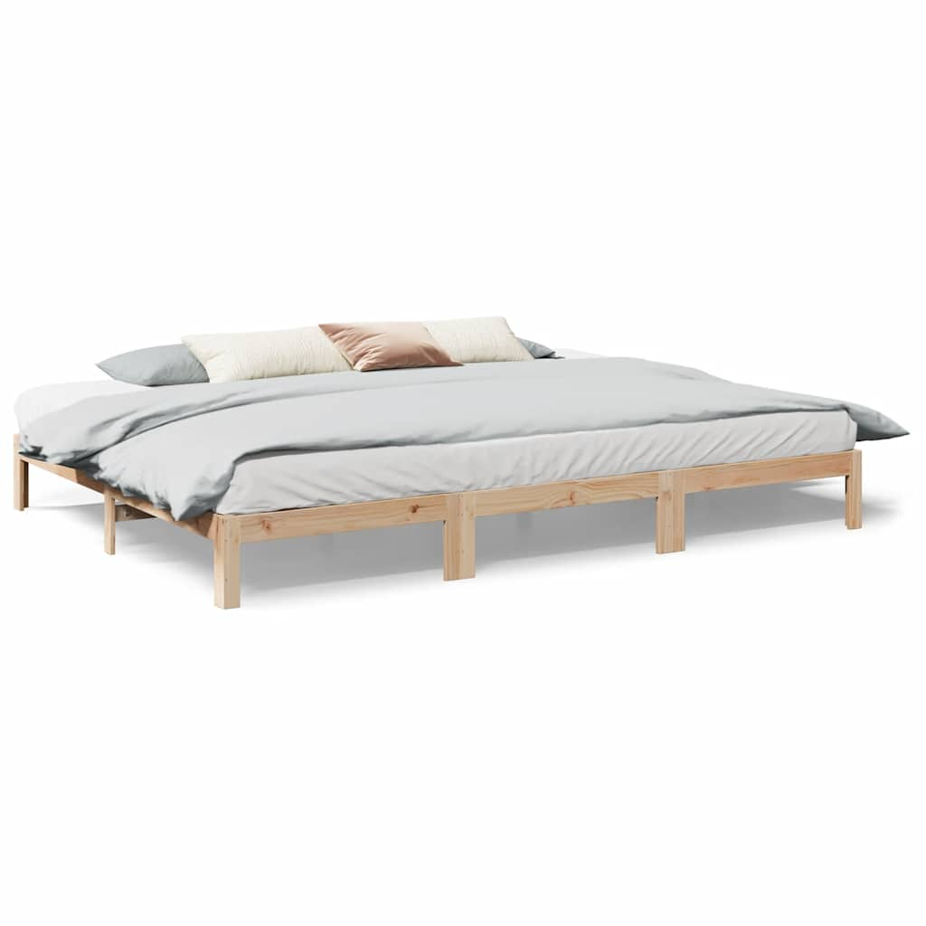 Cadre de lit familial sans matelas 240x200cm bois massif de pin