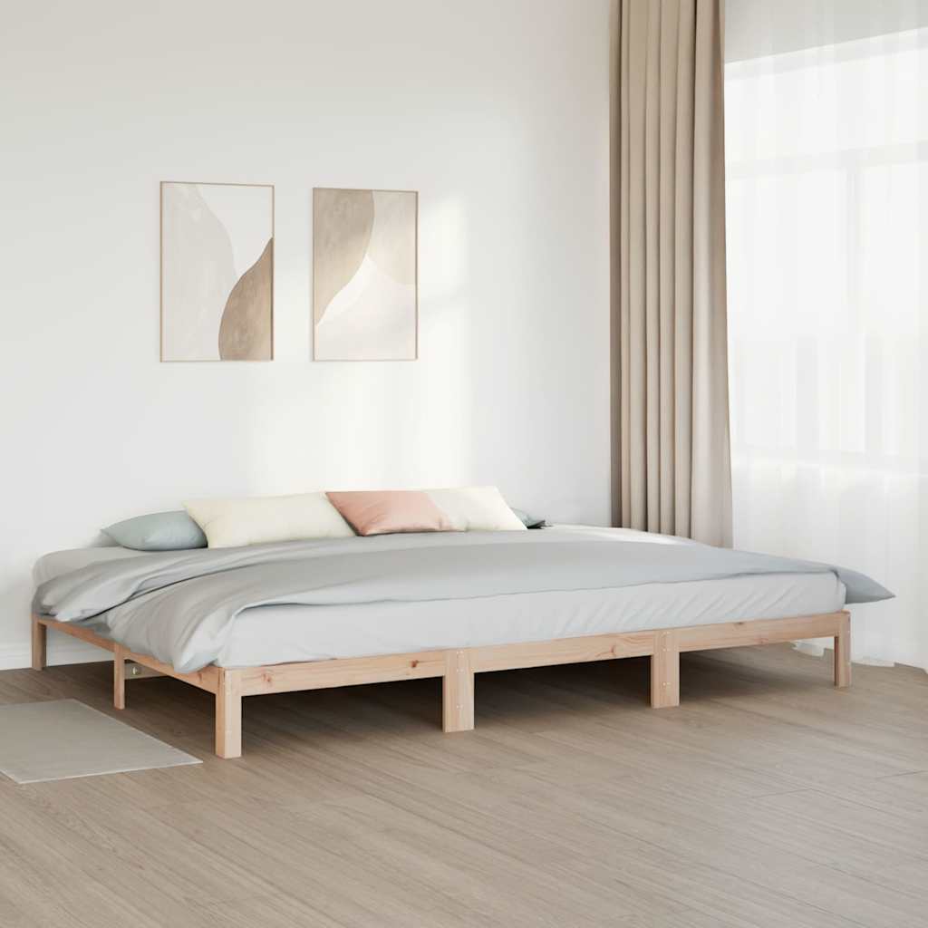 Cadre de lit familial sans matelas 240x200cm bois massif de pin