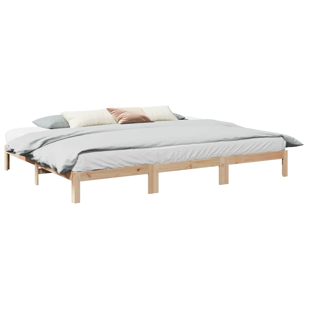 Cadre de lit familial sans matelas 240x200cm bois massif de pin