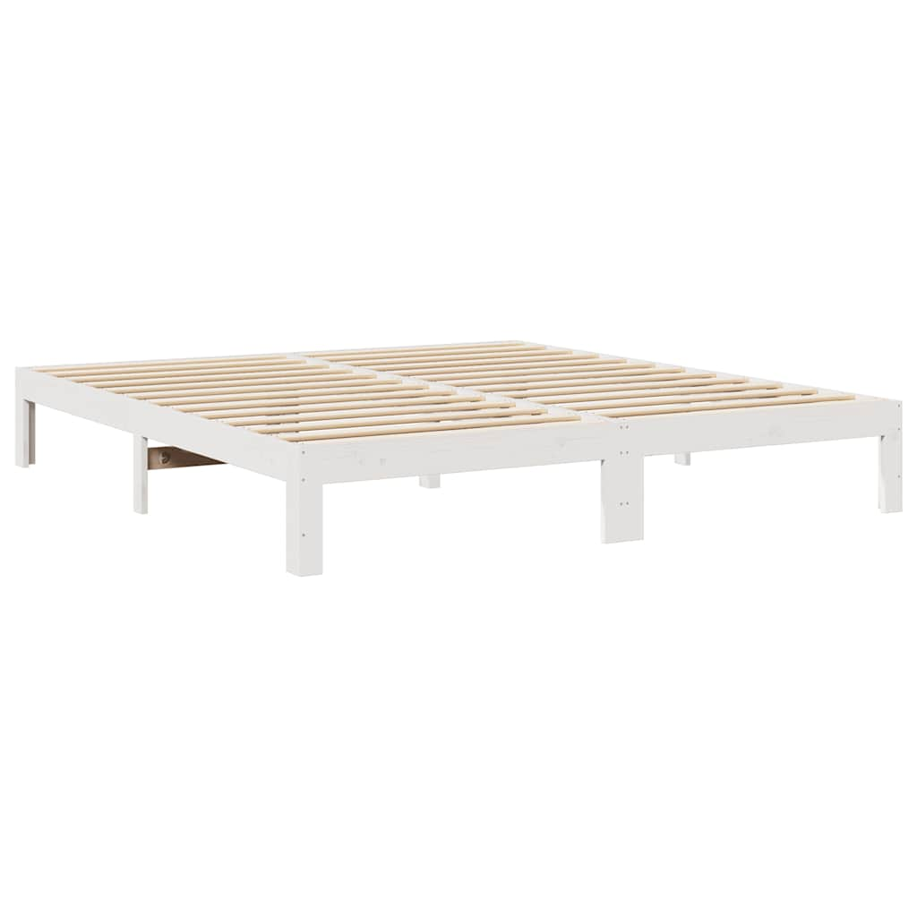 Cadre de lit familial sans matelas blanc 240x200 cm