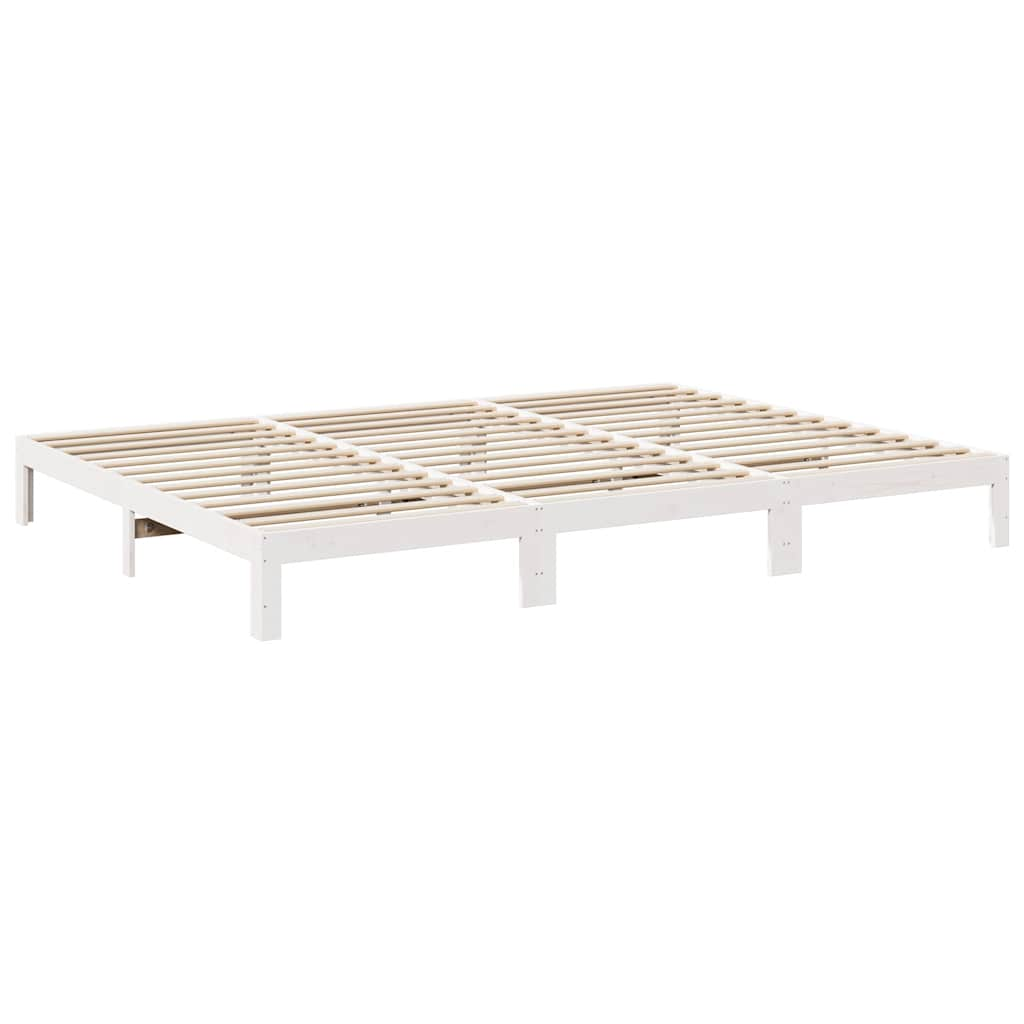 Cadre de lit familial sans matelas blanc 240x200 cm