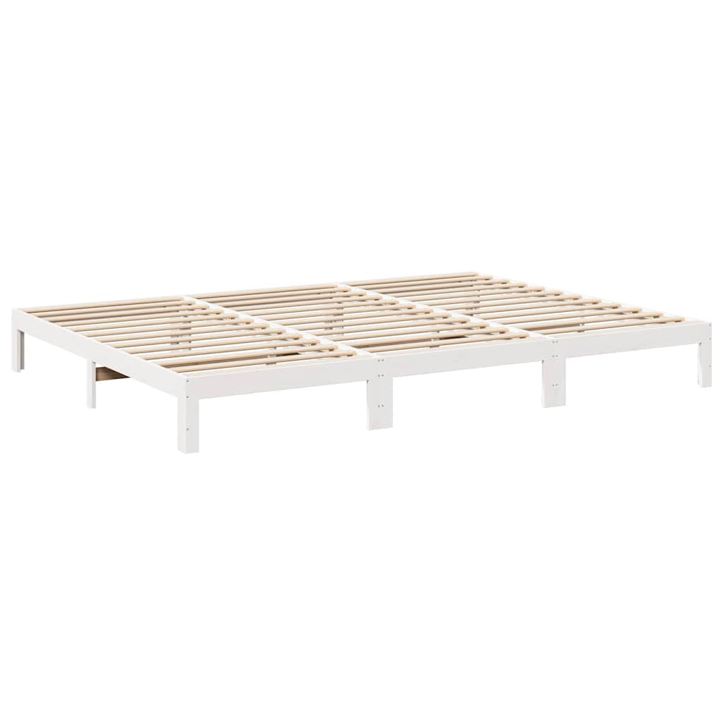 Cadre de lit familial sans matelas blanc 240x200 cm