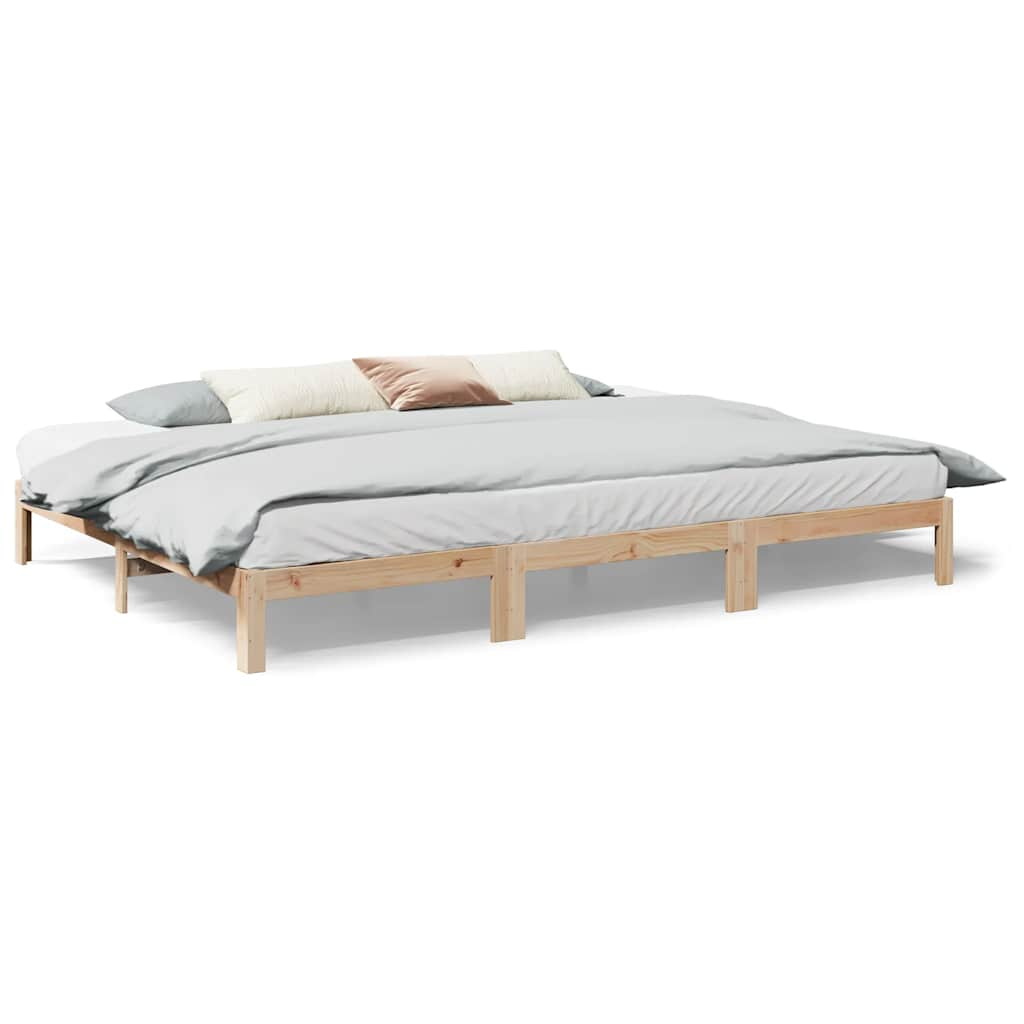 Cadre de lit familial sans matelas 270x200cm bois massif de pin