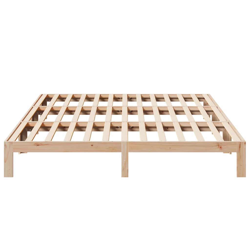 Cadre de lit familial sans matelas 270x200cm bois massif de pin