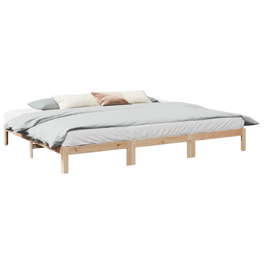 Cadre de lit familial sans matelas 270x200cm bois massif de pin