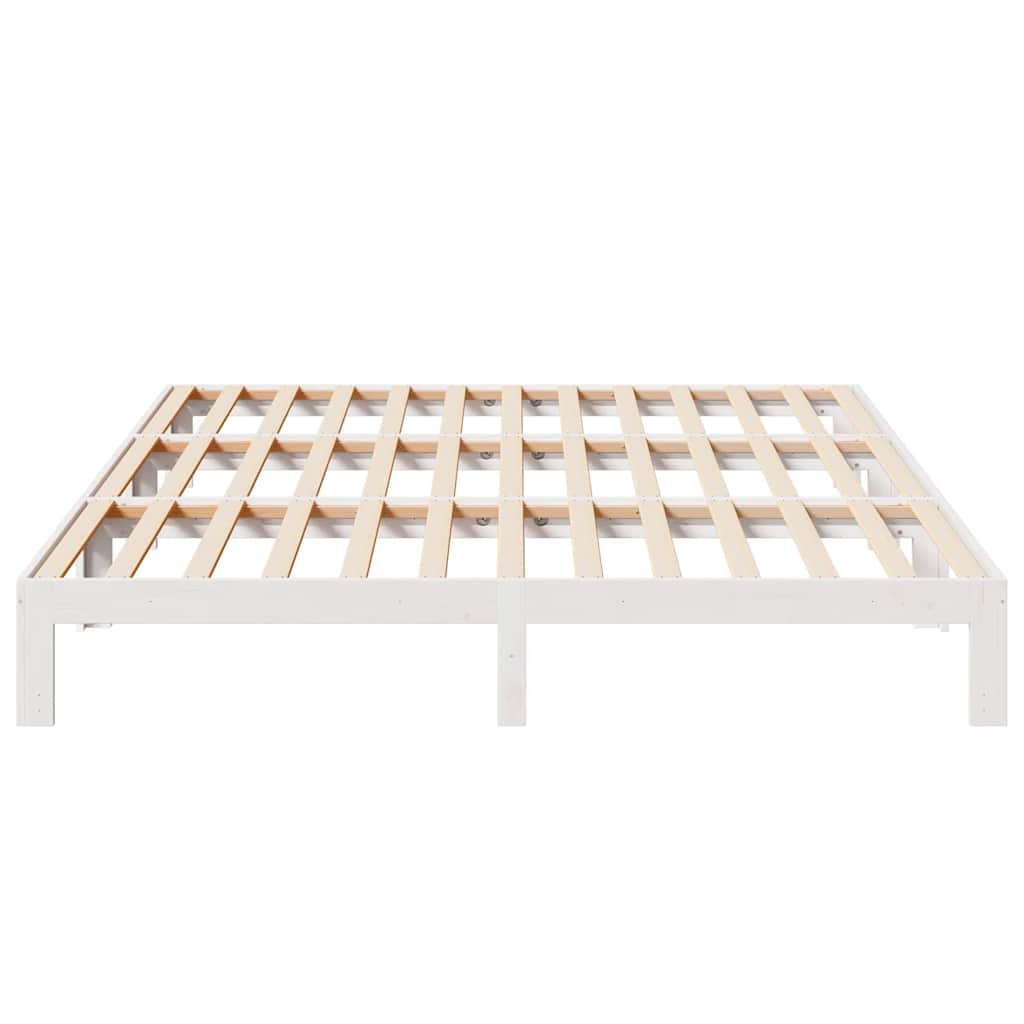 Cadre de lit familial sans matelas blanc 270x200 cm