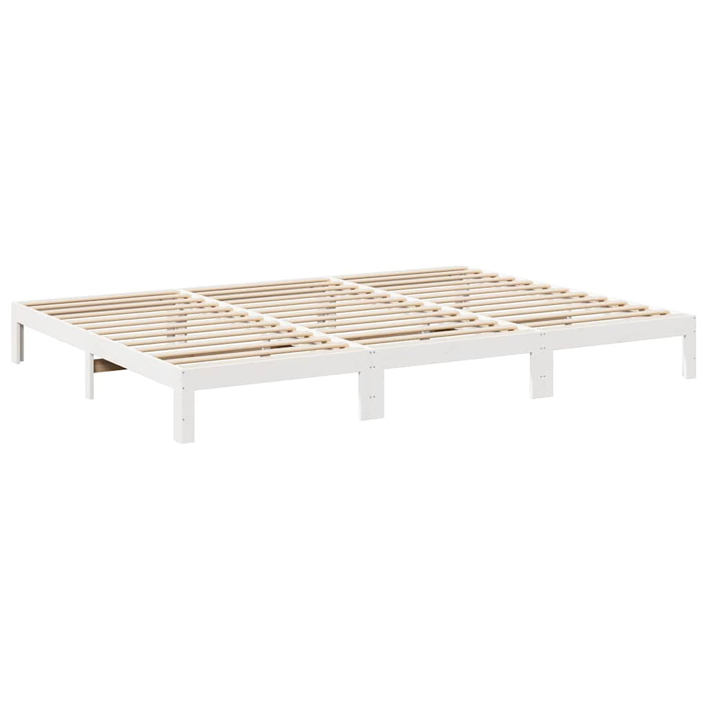 Cadre de lit familial sans matelas blanc 270x200 cm