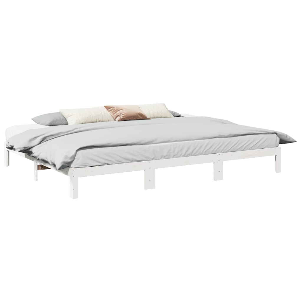 Cadre de lit familial sans matelas blanc 270x200 cm