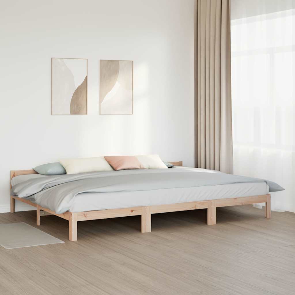 Cadre de lit familial sans matelas 240x200cm bois massif de pin