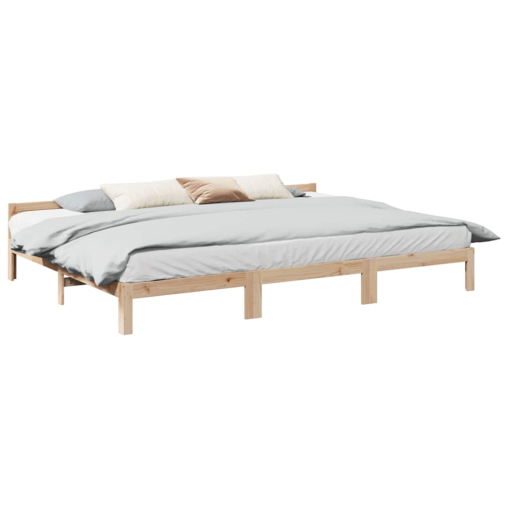 Cadre de lit familial sans matelas 240x200cm bois massif de pin