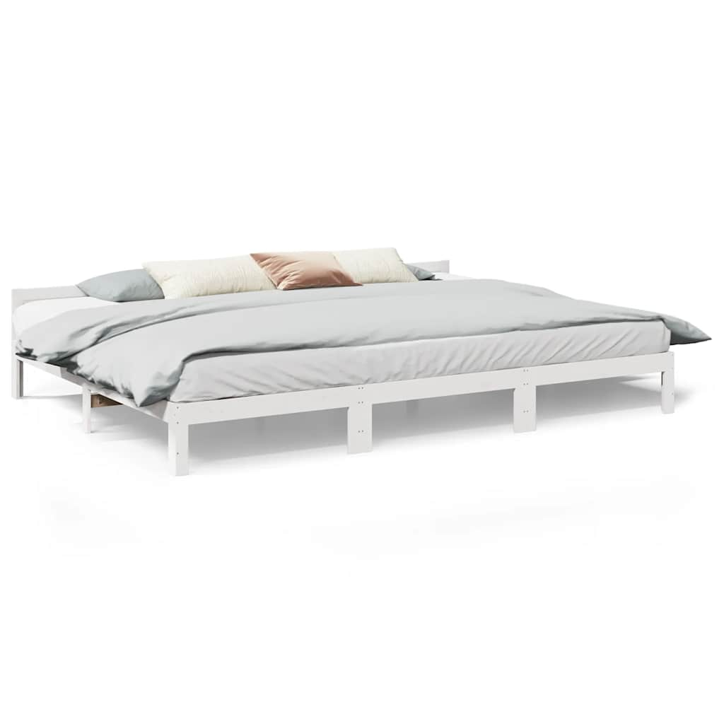 Cadre de lit familial sans matelas blanc 240x200 cm