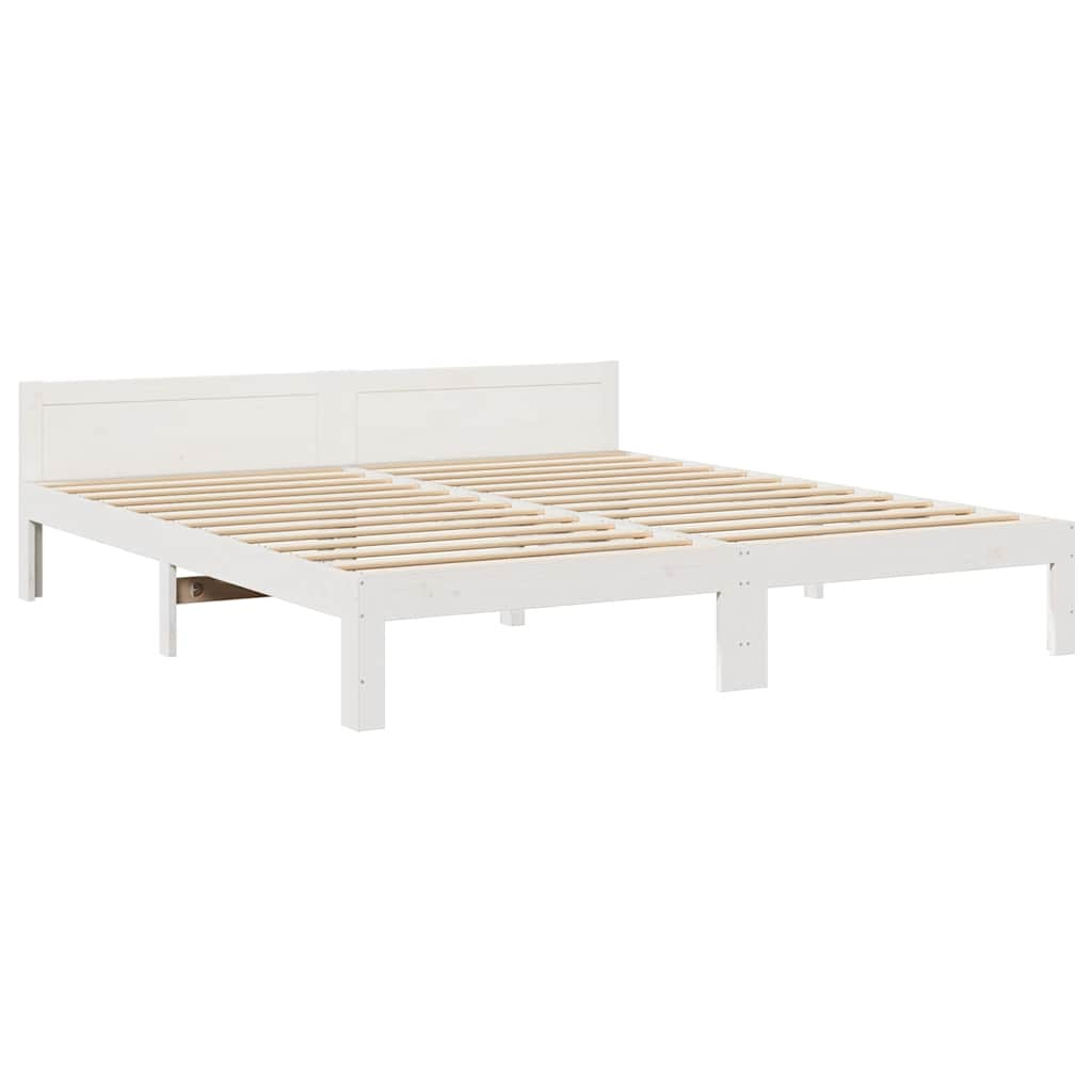 Cadre de lit familial sans matelas blanc 240x200 cm