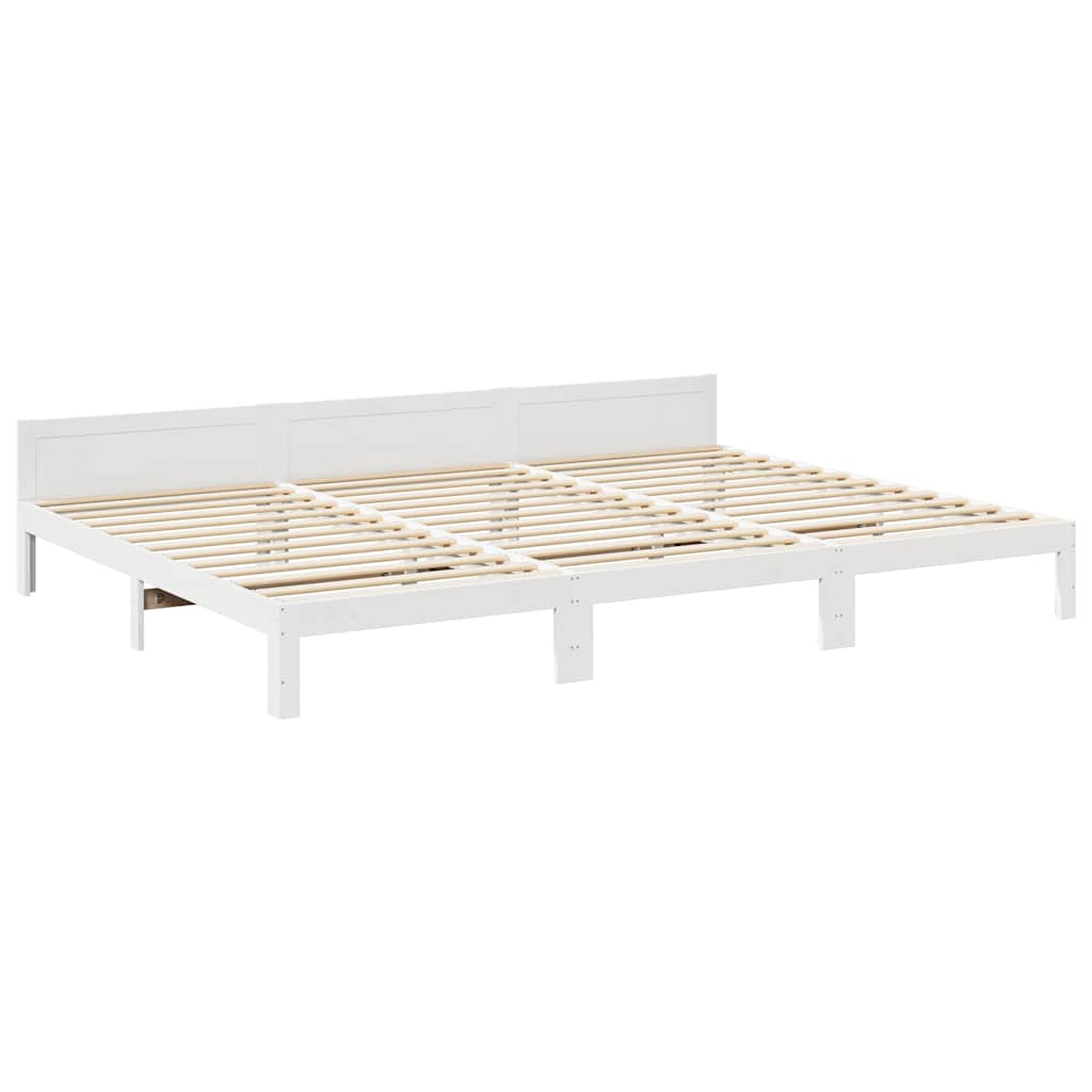 Cadre de lit familial sans matelas blanc 240x200 cm