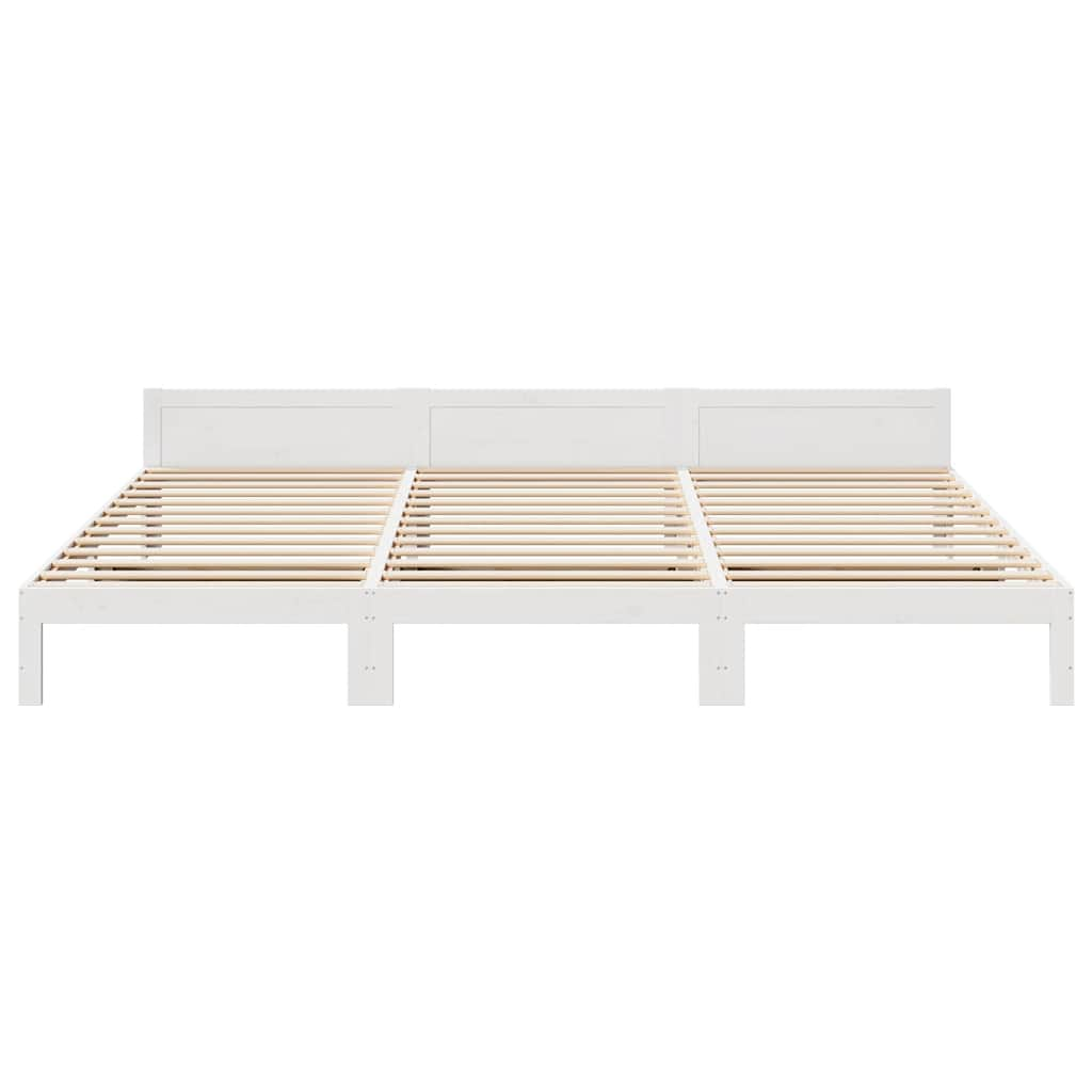 Cadre de lit familial sans matelas blanc 240x200 cm