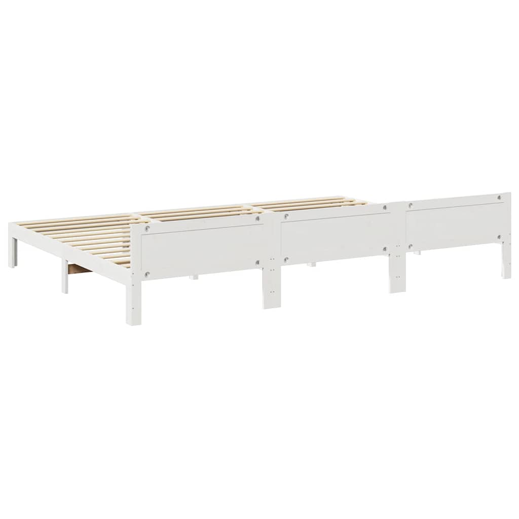 Cadre de lit familial sans matelas blanc 240x200 cm