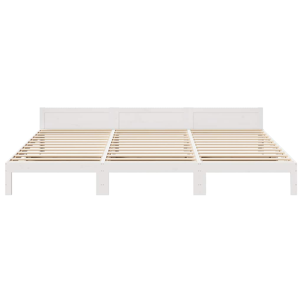 Cadre de lit familial sans matelas blanc 270x200 cm