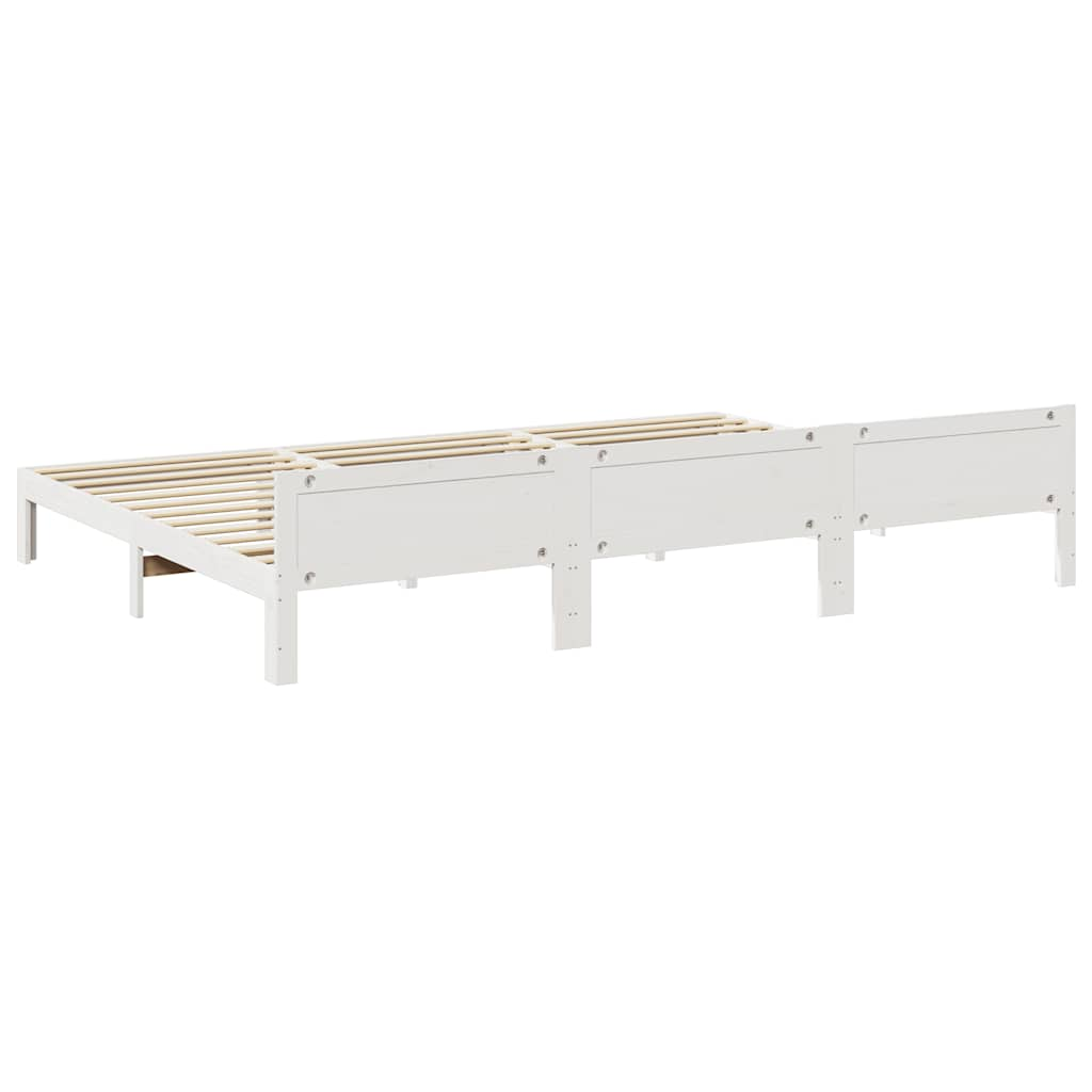 Cadre de lit familial sans matelas blanc 270x200 cm