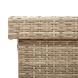 Boîte rangement jardin roues beige 160x55x75 cm résine tressée