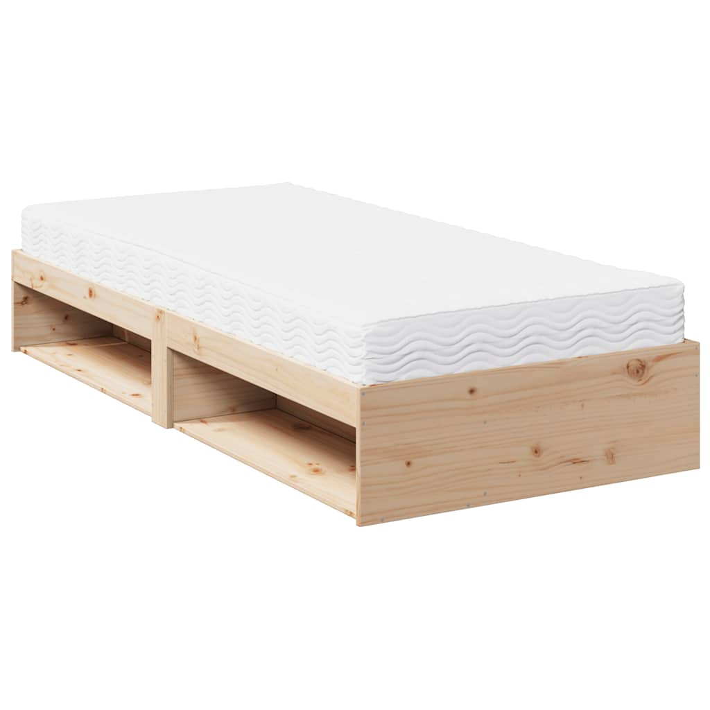 Lit de jour avec matelas 100x200 cm bois de pin massif