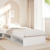 Lit de jour avec matelas blanc 100x200 cm bois de pin massif