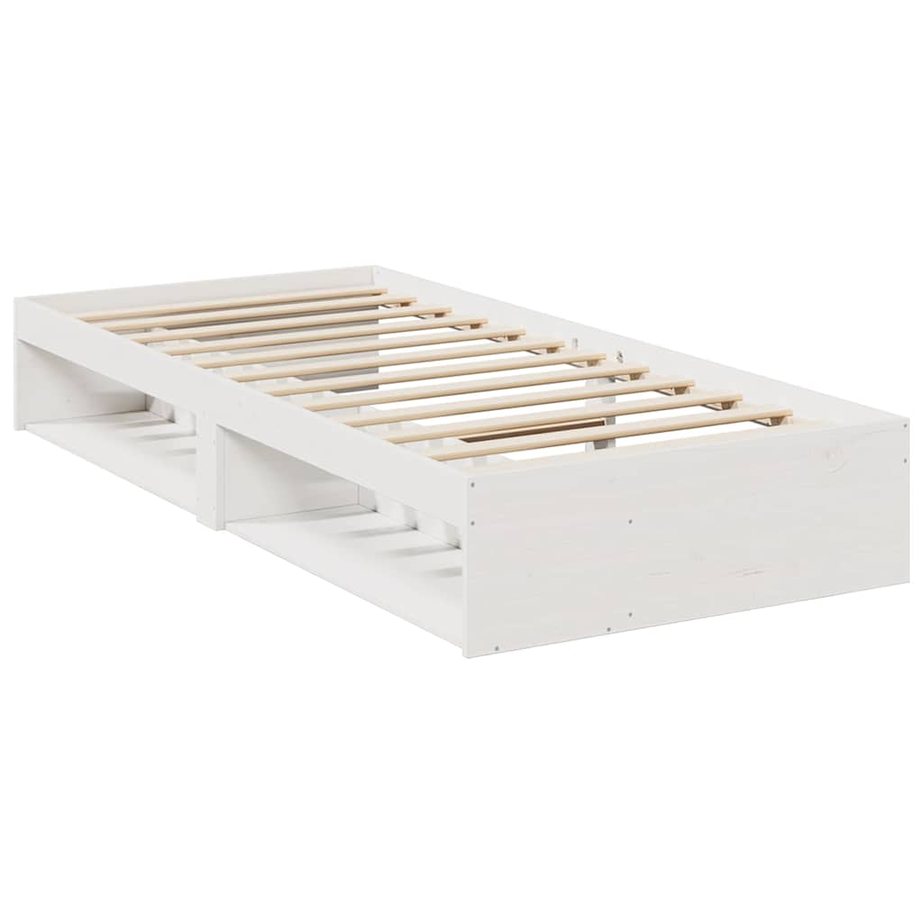 Lit de jour avec matelas blanc 100x200 cm bois de pin massif