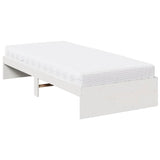 Lit de jour avec matelas blanc 100x200 cm bois de pin massif