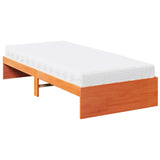 Lit de jour avec matelas cire marron 100x200 cm bois pin massif