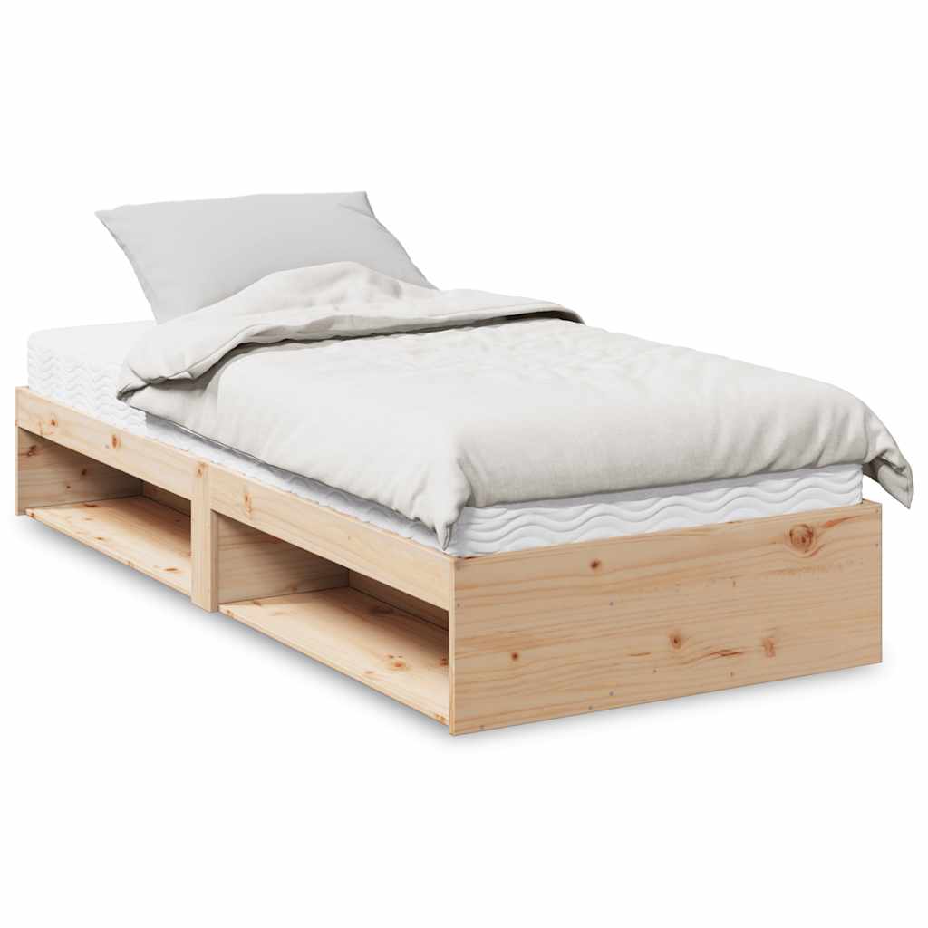 Lit de jour avec matelas 90x200 cm bois de pin massif