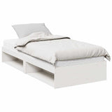 Lit de jour avec matelas blanc 90x200 cm bois de pin massif