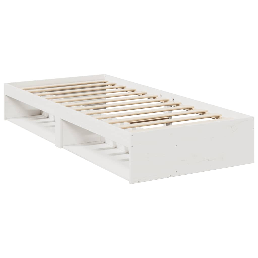 Lit de jour avec matelas blanc 90x200 cm bois de pin massif