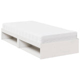 Lit de jour avec matelas blanc 90x200 cm bois de pin massif