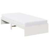 Lit de jour avec matelas blanc 90x200 cm bois de pin massif