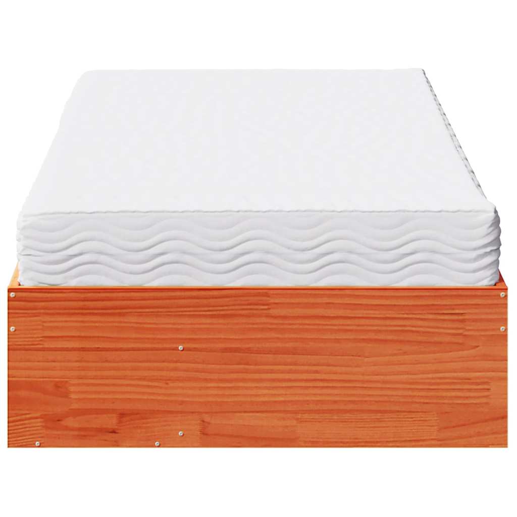 Lit de jour avec matelas cire marron 90x200 cm bois pin massif