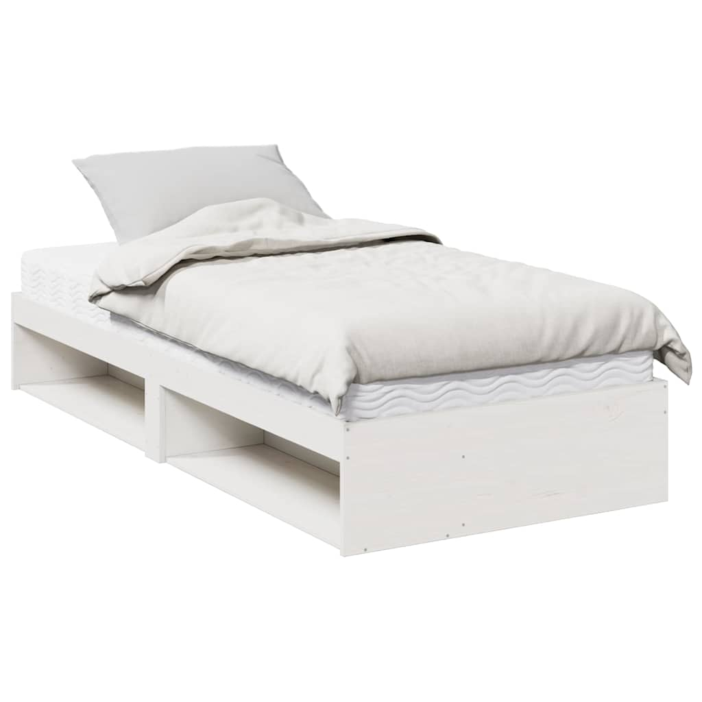 Lit de jour avec matelas blanc 80x200 cm bois de pin massif