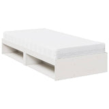 Lit de jour avec matelas blanc 80x200 cm bois de pin massif