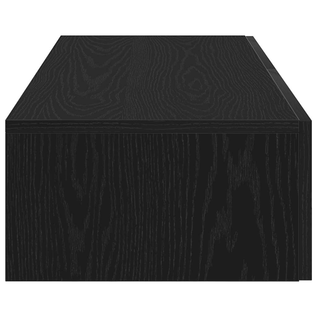 Étagère murale avec tiroirs noir 100x36x19 cm bois d'ingénierie