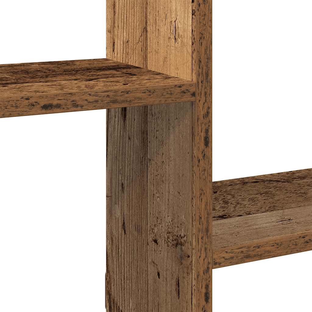 Étagère cube murale 5 compartiments vieux bois bois ingénierie