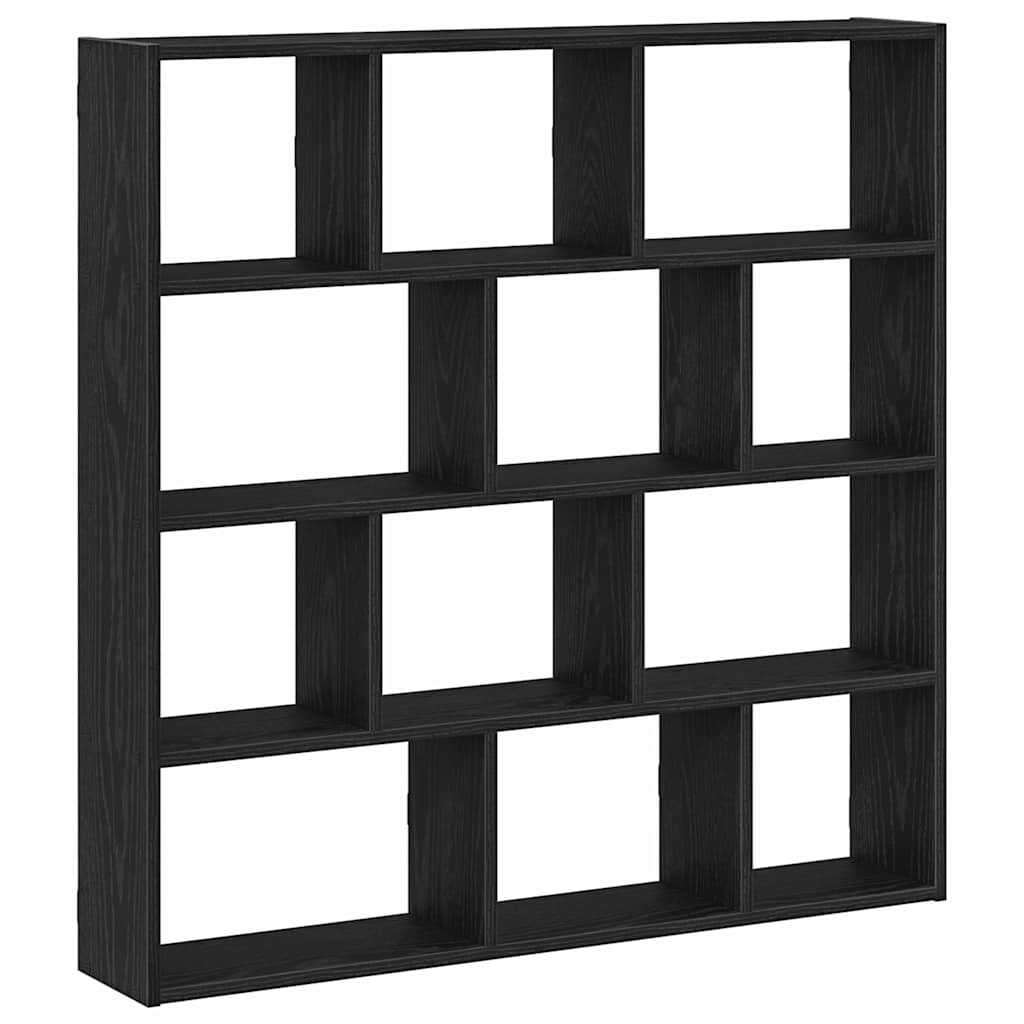 Étagère cube murale 12 compartiments noir bois d'ingénierie