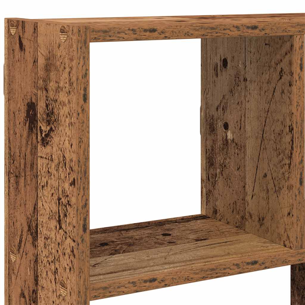 Étagère cube murale 12 compartiments vieux bois bois ingénierie