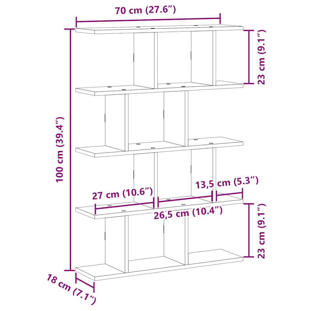 Étagère cube murale 12 compartiments noir bois d'ingénierie