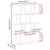 Étagère cube murale 12 compartiments chêne marron